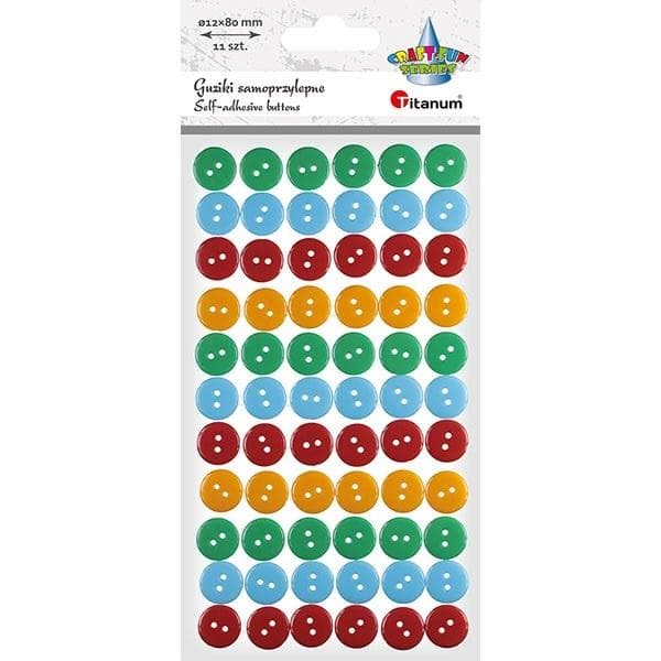 Selvklæbende plastikknapper 66 stk.