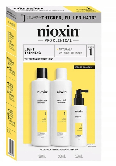 Nioxin System 1 Kit Shampoo+Plejemiddel+Sæbepleje 2x300+100 ml