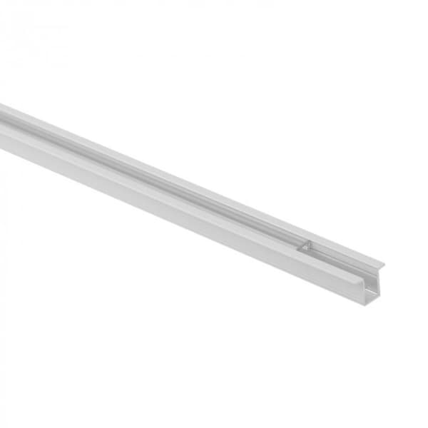 Infälld LED-listprofil, vit aluminium + transparent skydd, 2m