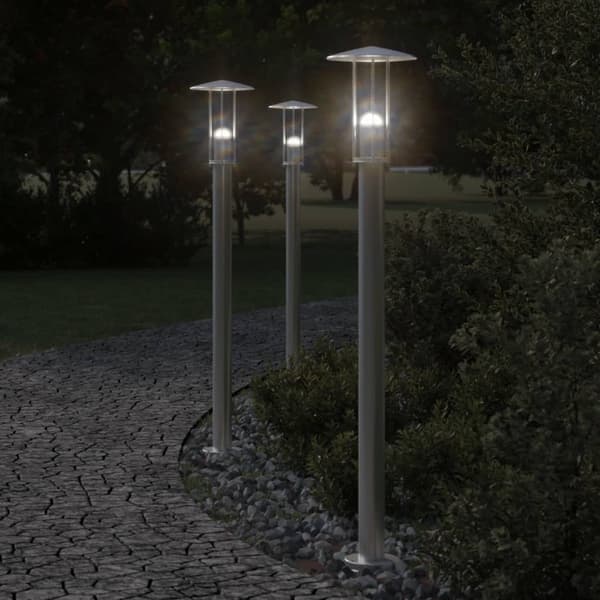 vidaXL havelamper, 3 stk., sølv, 100 cm, stål