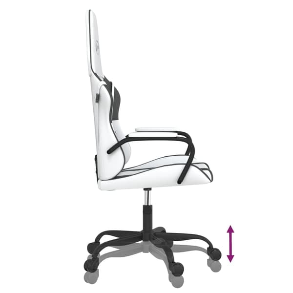 vidaXL massage-gamingstol, sort og hvid, kunstlæder