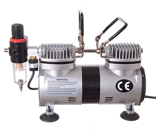 EFFEKTIV TOSTEMPELS KOMPRESSOR TIL AIRBRUSH 2 STEMPLE 40L/MIN AUTO STOP