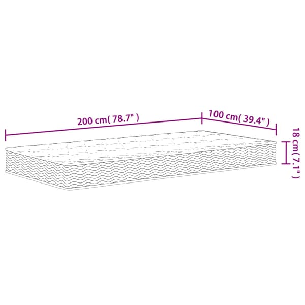 vidaXL Bonnell springmadras, medium fasthed, 100x200 cm