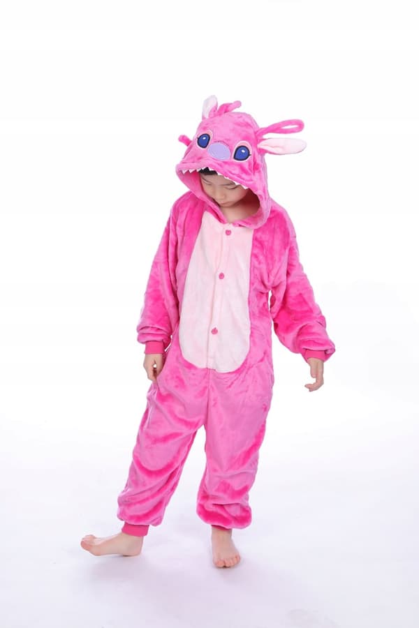 Stitch rosa pyjama kigu onesie kostym 110 cm