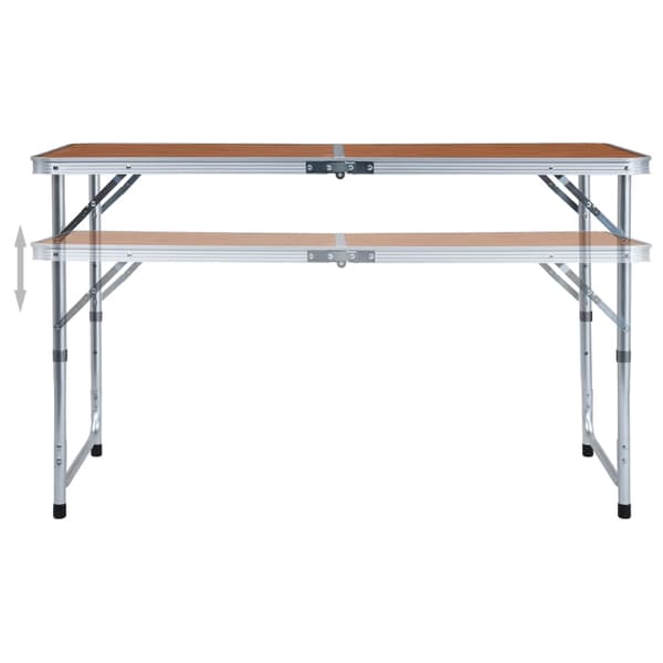 vidaXL foldbart campingbord, aluminium, 120x60 cm
