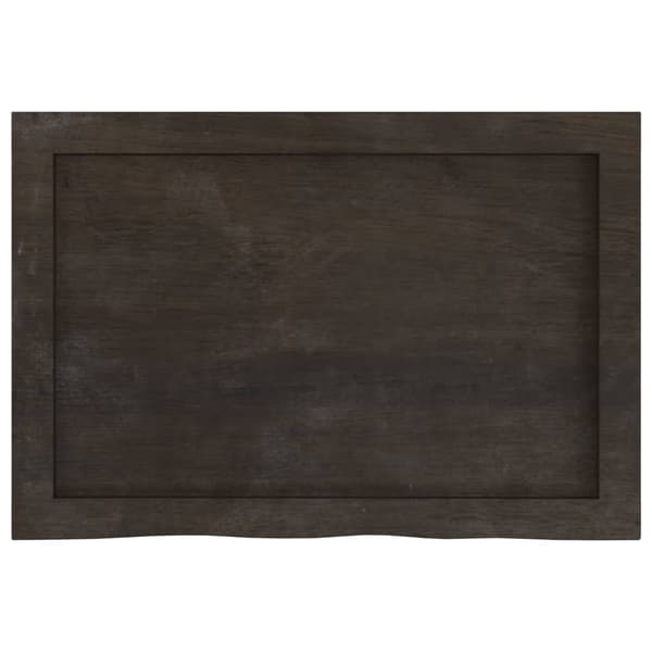 vidaXL bordplade mørkegrå 60x40x(2-4) cm massivt egetræ