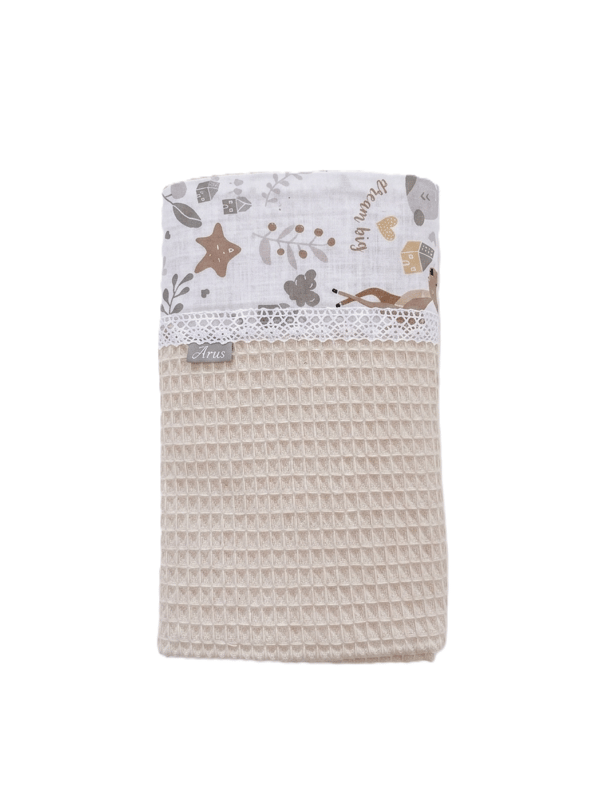 Filt / våffelfilt 75x100 Boho Forest beige