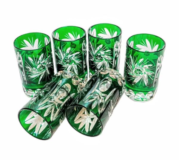 Smaragdkrystal vodkaglas 30ml Olive Grinder