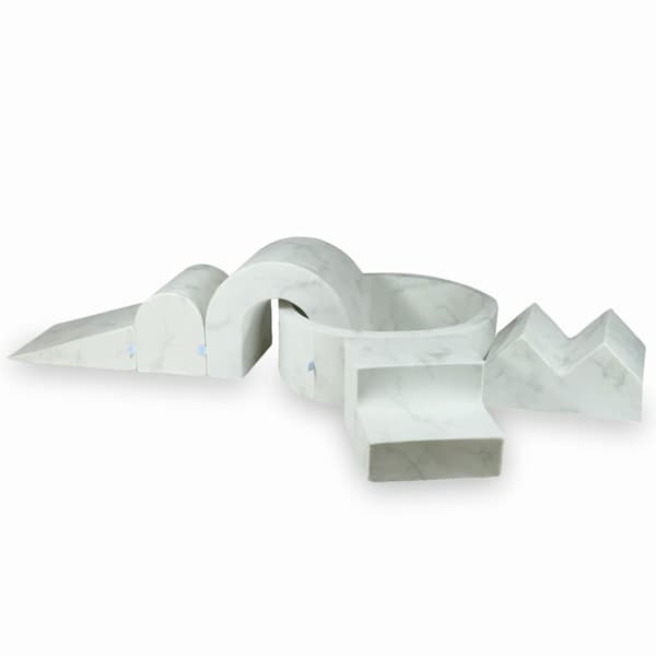 Skumlekplats med rund pool 90x30 marmor + 5 element utan bollar