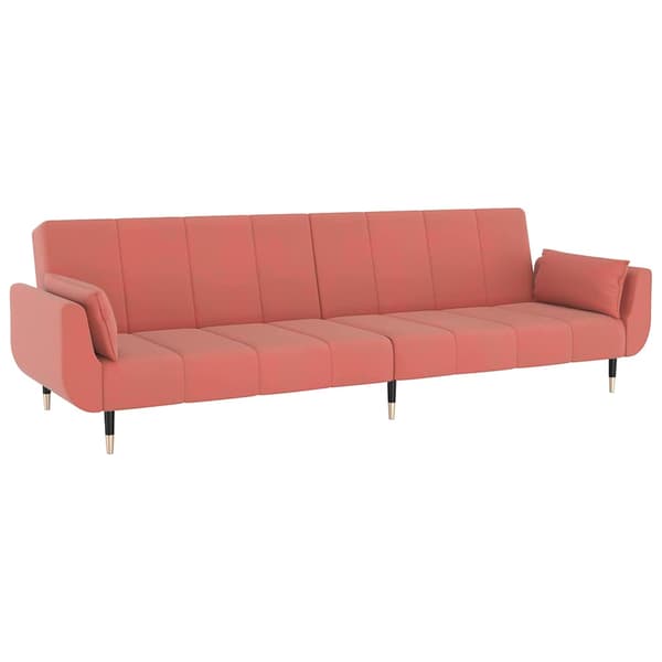 vidaXL 2-sitssoffa med 2 kuddar, rosa sammet