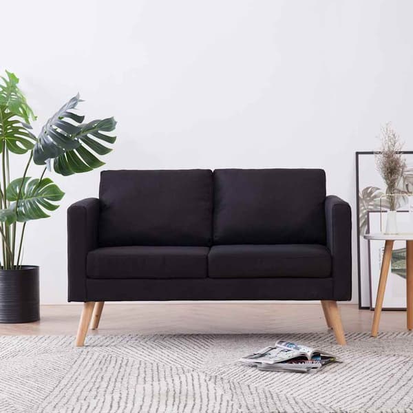 vidaXL 2-personers stofsofa, sort