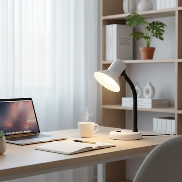 Mentor Skrivbordslampa Vit 1xE27