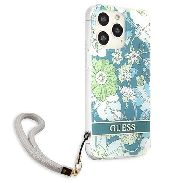 Guess Blommigt Remfodral till iPhone 13 Pro Max, Grönt