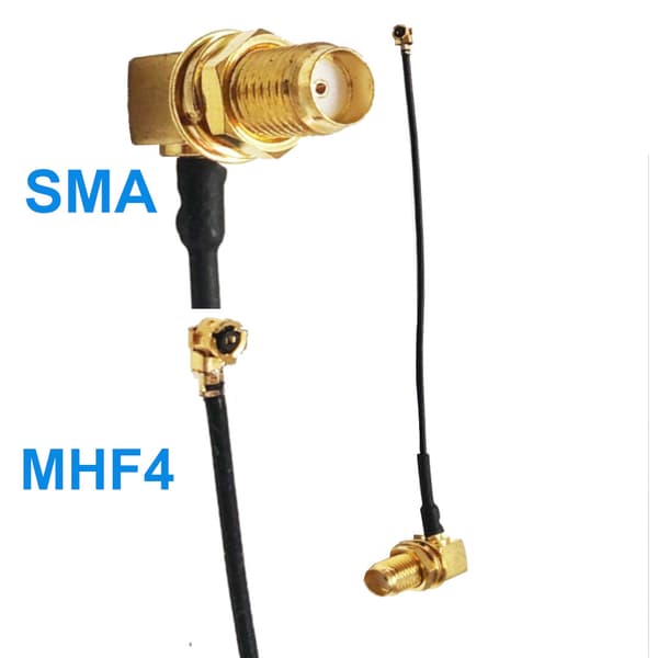 Pigtail MHF4 hun / SMA-fatning 0,81 5 cm