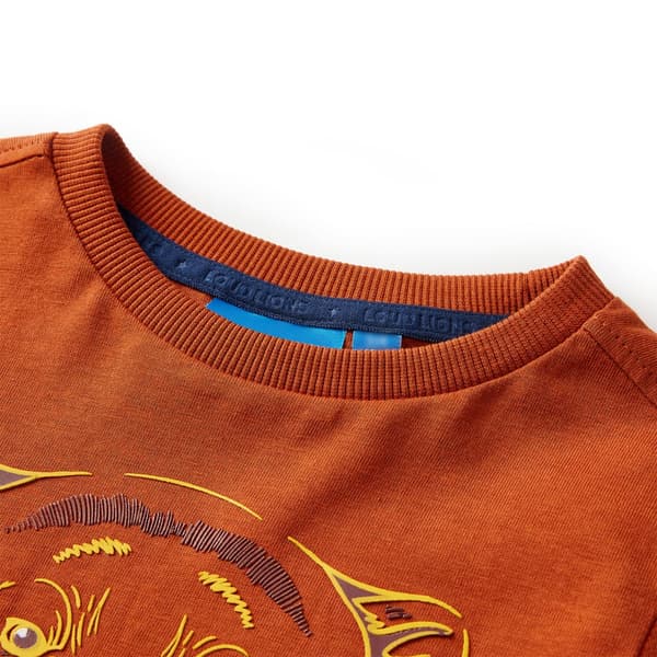 Børne langærmet T-shirt, rustrød, 116