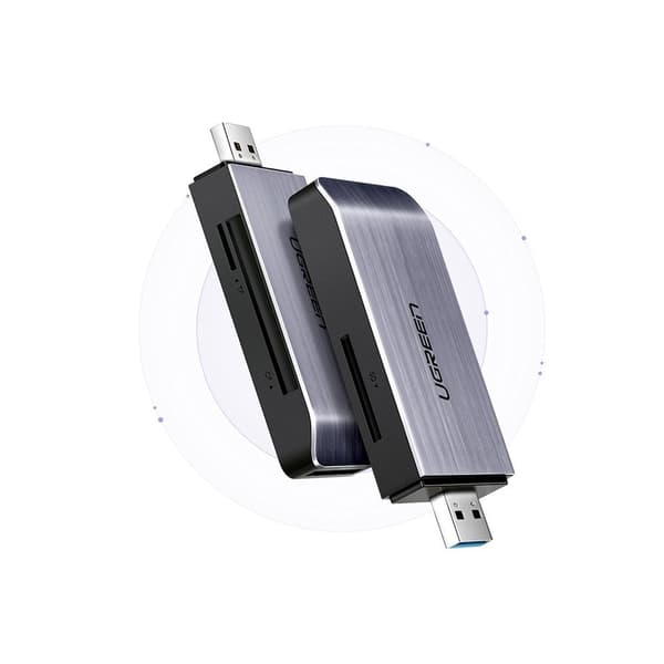 SD / micro SD / CF / MS minneskortläsare USB 3.0-kontakt - grå