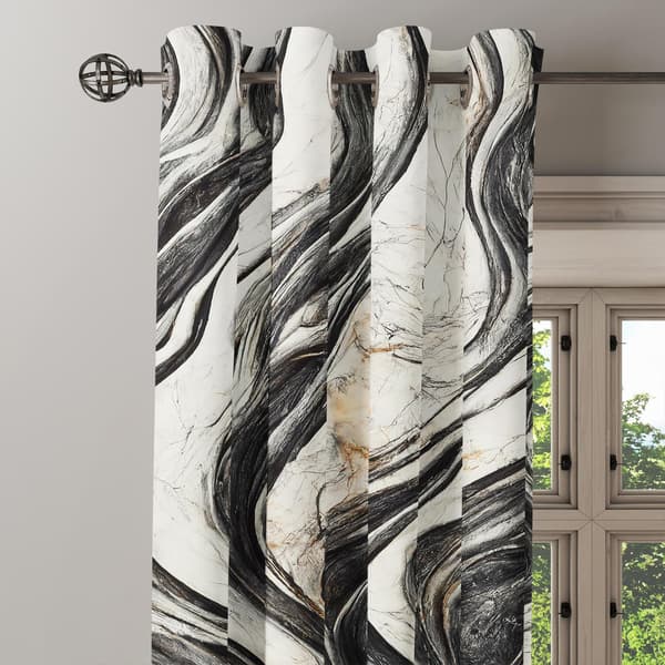 Gardin med snørehuller print 134
