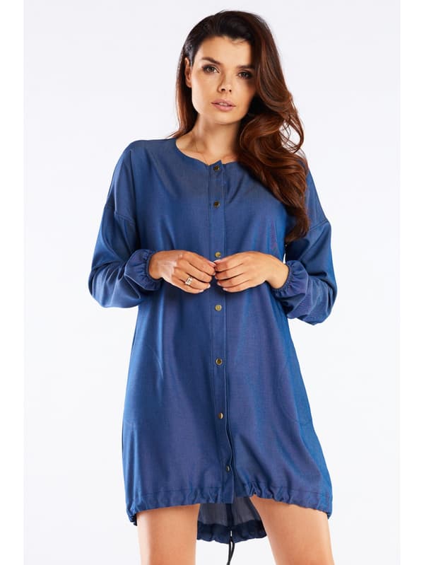 Løstsiddende mini-boblekjole, jeans L/XL