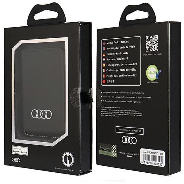 Audi MagSafe Magnetisk Pung i Kunstlæder, Sort