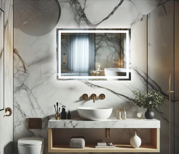 LED-oplyst spejl 110x100 Lunara