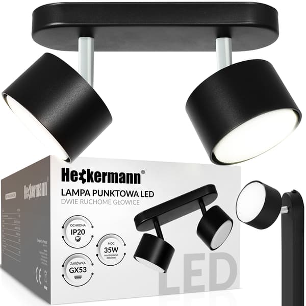 Heckermann 8795314A LED-spotlight Sort 2x hoved