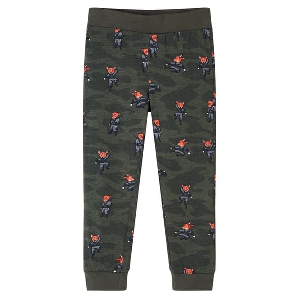 Barnpyjamas med lång ärm, khaki, 128