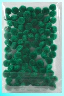 Mørkegrønne pomponer 10 mm 100 stk.