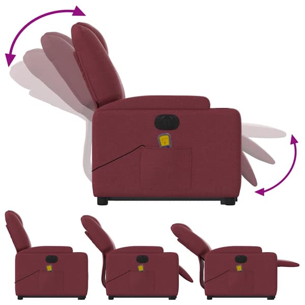 vidaXL Elektrisk lyftbar massagefåtölj röd