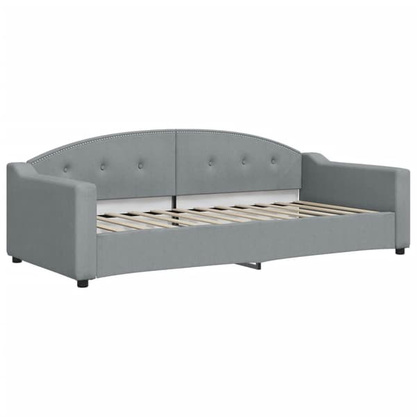 vidaXL Bäddsoffa ljusgrå 90x200 cm tygklädd