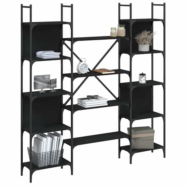 vidaXL bogreol sort 155,5x24x166,5 cm