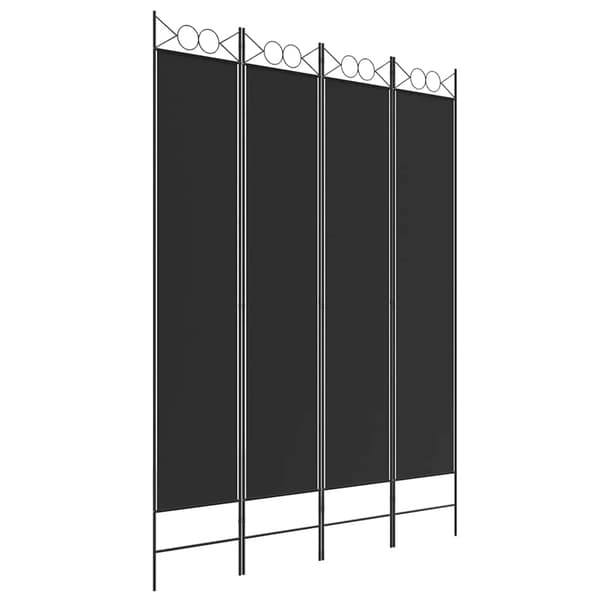 vidaXL 4-panels rumdeler, sort, 160x220 cm, stof