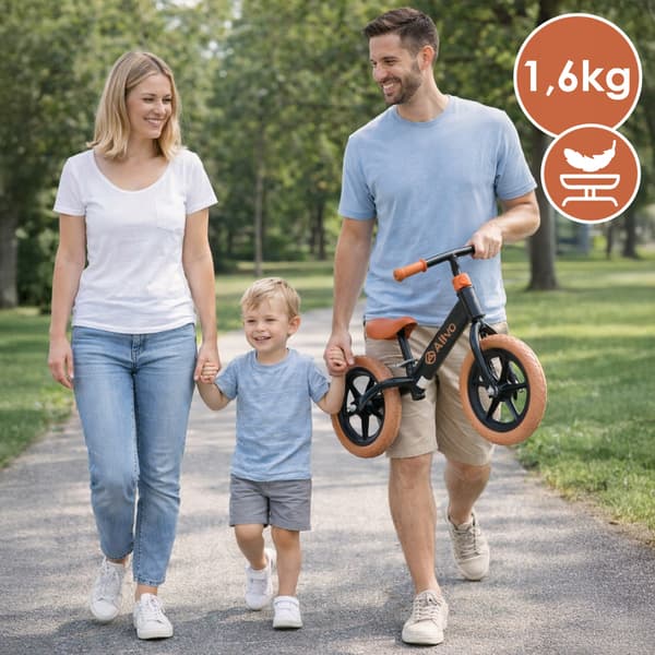 Allvo 12" børne-balancecykel sort ALV-U647N
