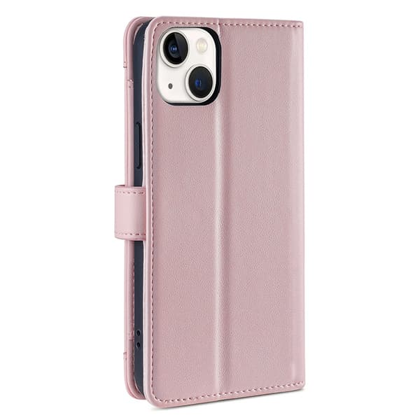 iPhone 14 Flipfodral, Plånboksficka med dragkedja, Rosa