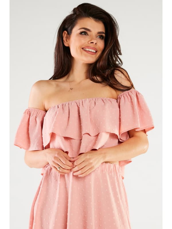 Sommar, luftig blus, puderrosa L/XL