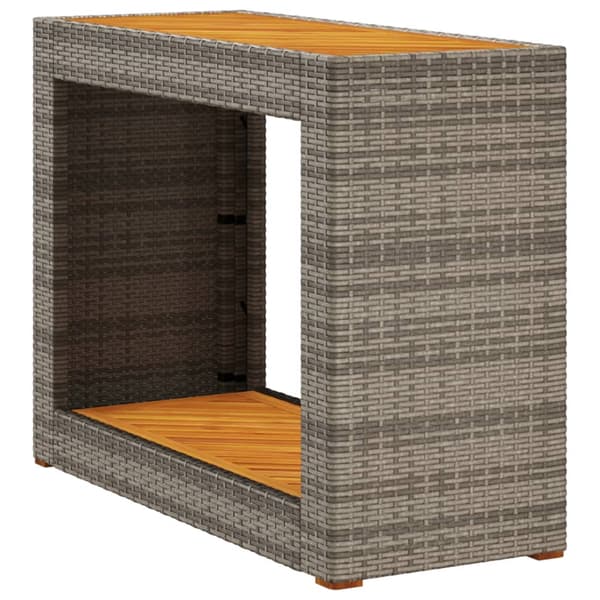 vidaXL Puutarhapöytä puisella kantisella, harmaa, 100x40x75 cm