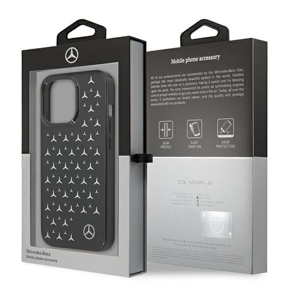 Mercedes Sølvstjernemønster-cover til iPhone 13 Pro / 13, Sort