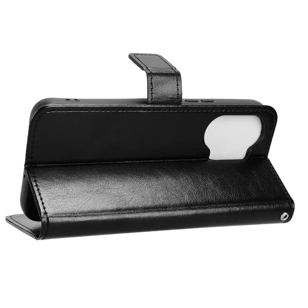 Flip-cover til Xiaomi Poco X8 Pro Max, Crazy Horse-pung, sort
