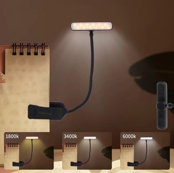 USB LED-natlampe til boglæsning med klips 24 LED'er 360°