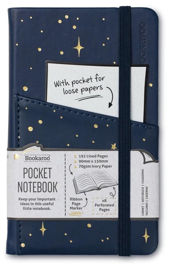 Bookaroo Notesbog A6 måne og stjerner