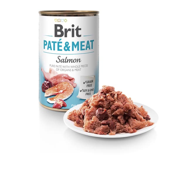 Brit Super Premium våtfoder för hundar, vuxenpaté och kött, lax 400 g