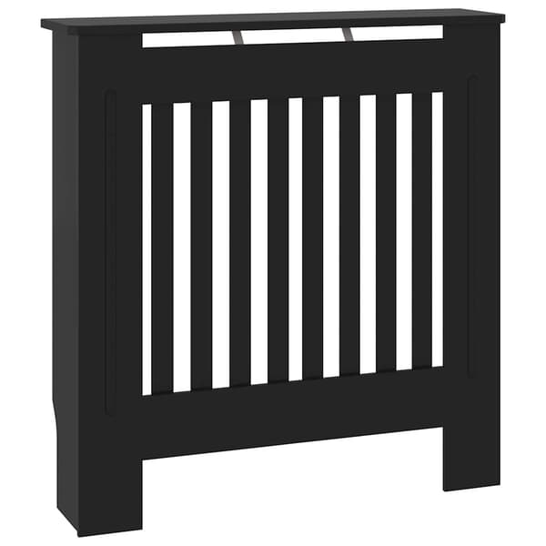 vidaXL radiatordæksel, MDF, sort, 78 cm