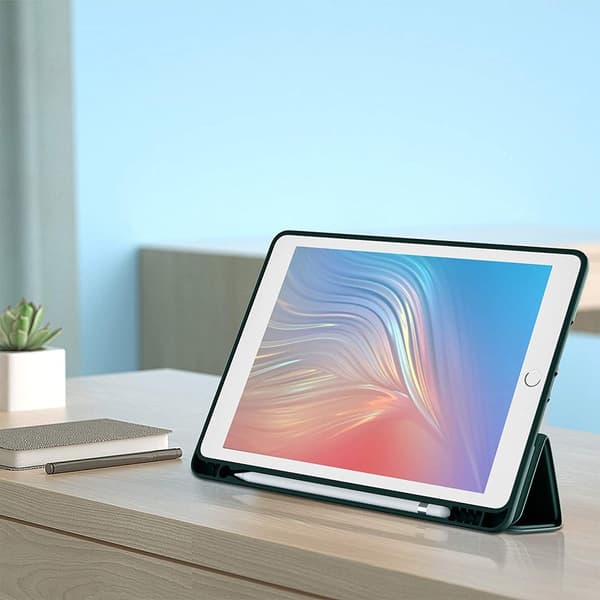 Fodral för iPad 10.2" 2021/2020/2019 (9:e/8:e/7:e generationen), med stylushållare, Grön