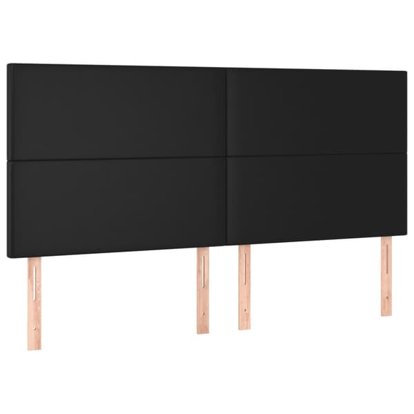 vidaXL sengegavl til seng, sort, 200x5x118/128 cm, kunstlæder
