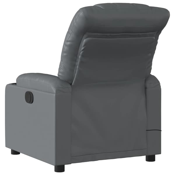 vidaXL elektrisk lænestol med massagefunktion, grå, kunstlæder