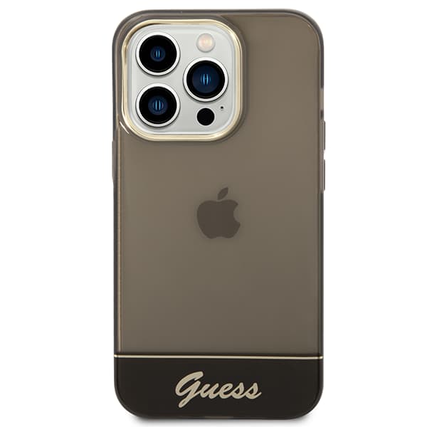 Guess Gennemsigtigt Etui til iPhone 14 Pro, Sort