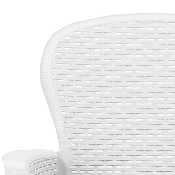 vidaXL Trädgårdsstolar med dynor, set om 2, vit, plast