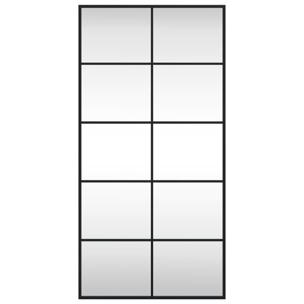 vidaXL Väggspegel, svart, 50x100 cm, rektangulär, järn