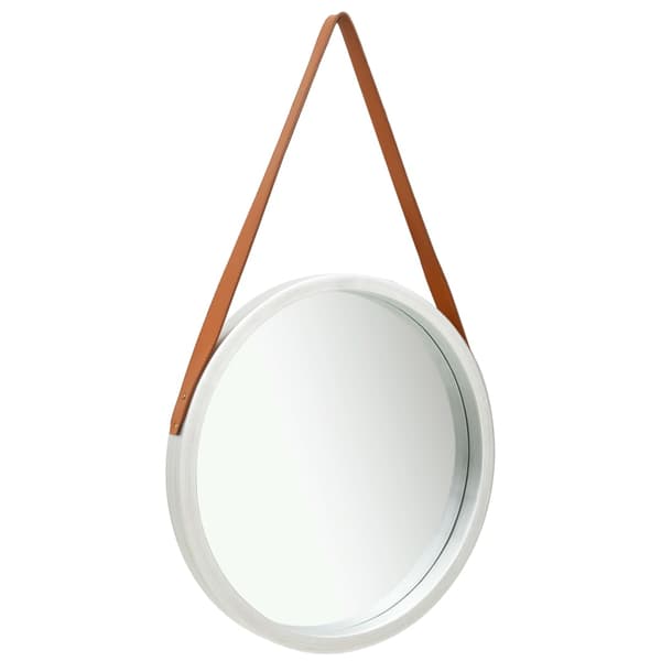 vidaXL Väggspegel med rem, 50 cm, Silver