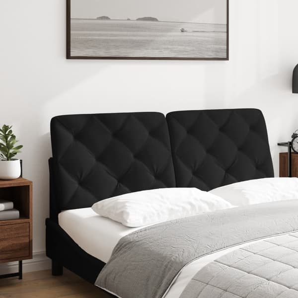 vidaXL Sängynpäädyn tyyny, musta, 120 cm, sametti