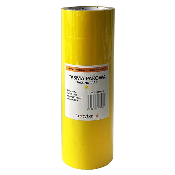 Gul packtejp, 48 mm x 50 m, 1 styck